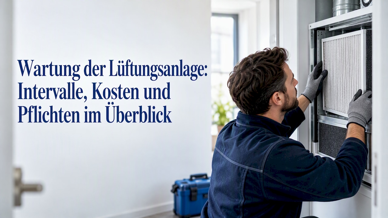 Techniker kontrolliert den Filter einer Lüftungsanlage