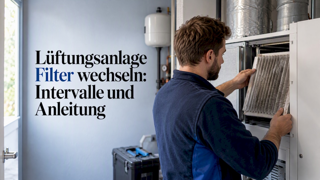 Fachkraft entfernt Filter aus der Lüftungsanlage