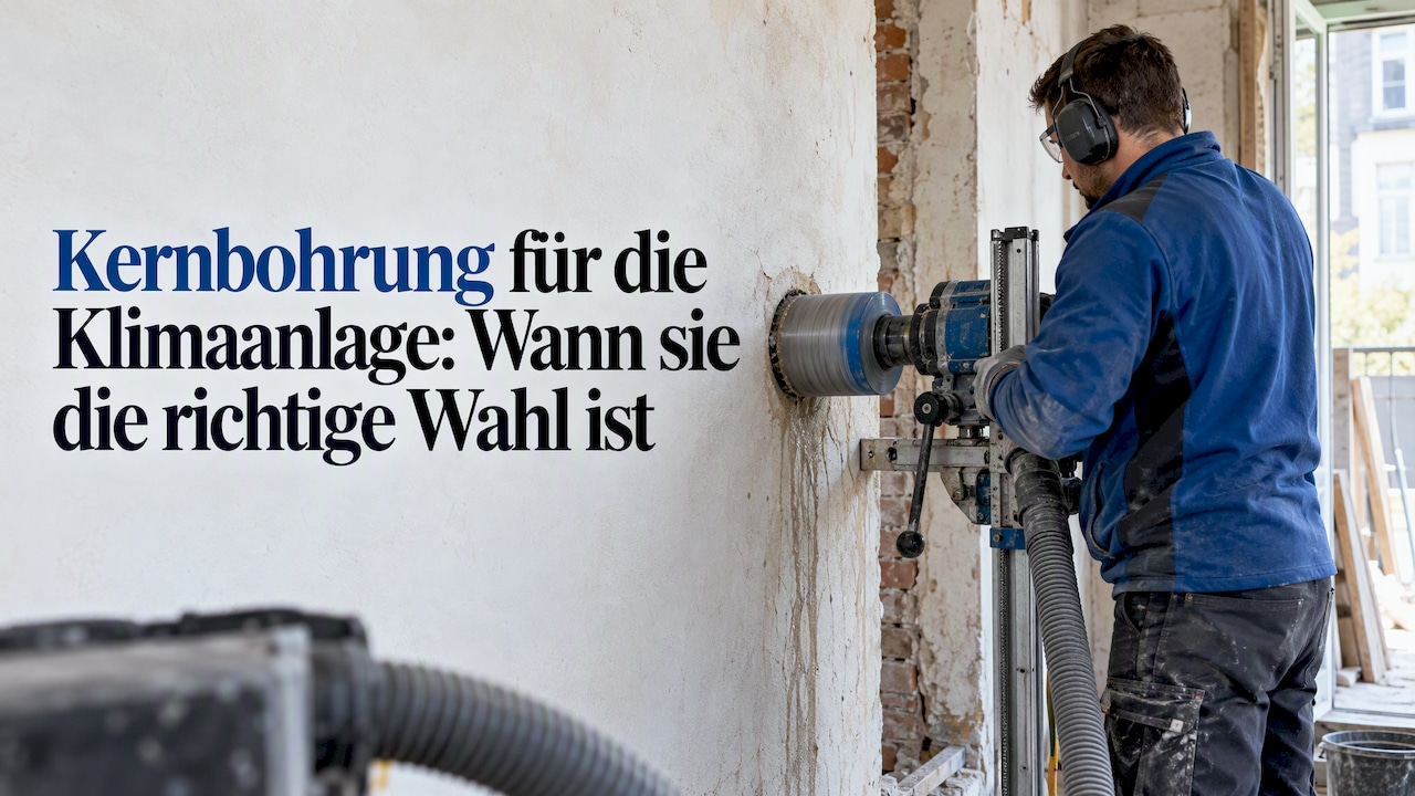 Kernbohrmaschine an einer Außenwand