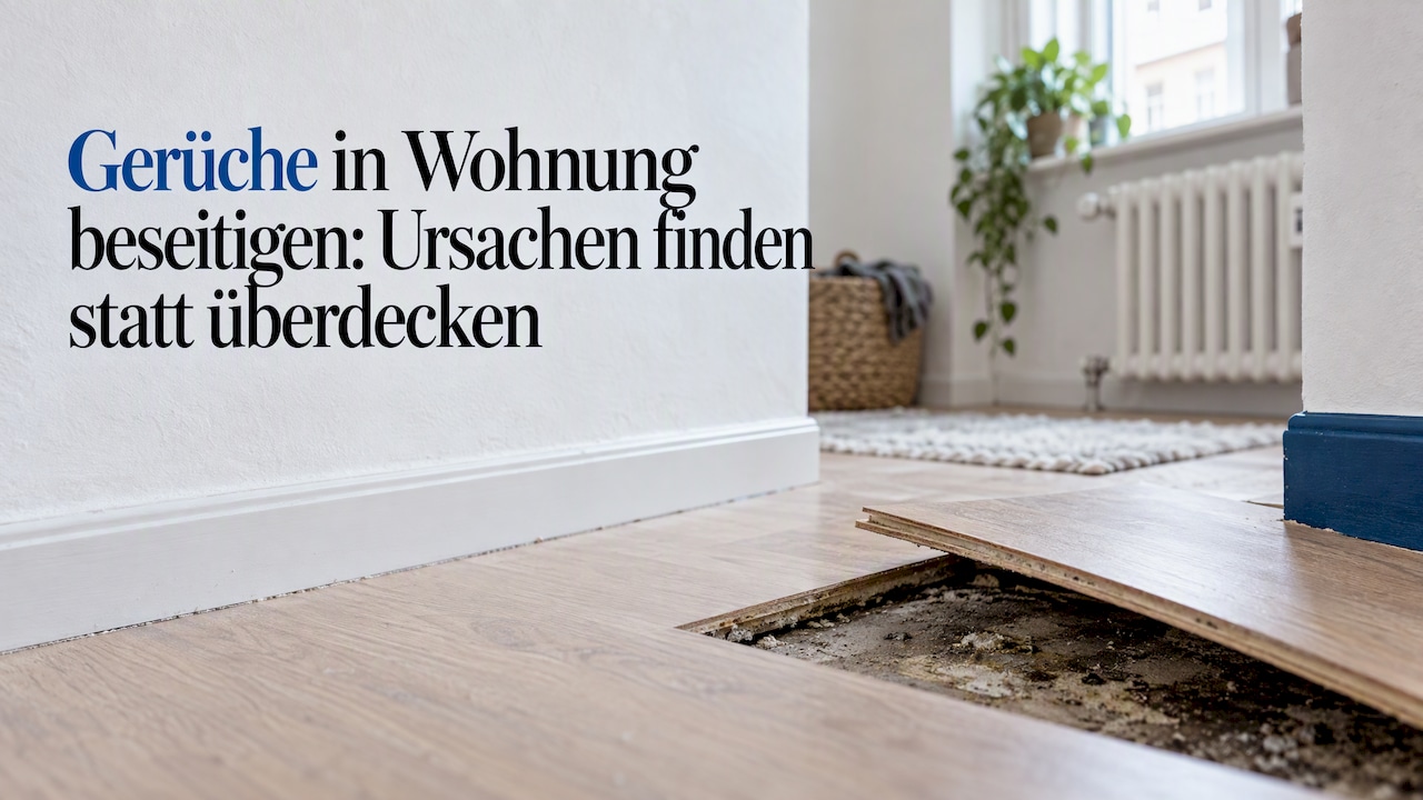 Feuchter Boden unter hochgehobenem Laminat