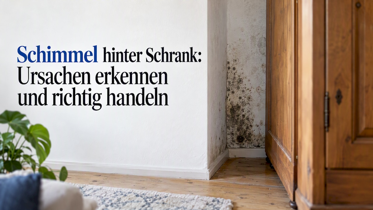Schimmel hinter einem vom Schrank weggerückten Möbelstück